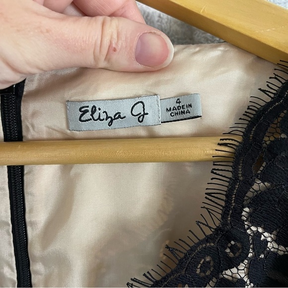 ELIZA J Floral Eyelash Lace Fit & Flare Cocktail Dress - Picture 9 of 12